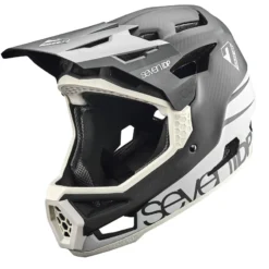 7idp Project 23 Carbon Full Face Helmet - Cool Grey/Raw Carbon -CycloPro Shop 0003s 0001 P23 CARBON BLK WHT LHS FR 3 4 1800x1800