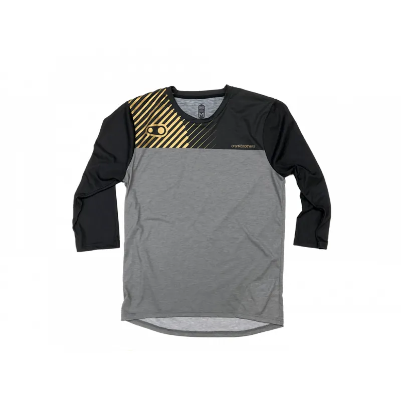 CrankBrothers Airmatic Men's 3/4 Sleeve Jersey - Black/Gold/Grey 4 CrankBrothers Airmatic Men's 3/4 Sleeve Jersey - Black/Gold/Grey - Image 2