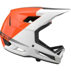 Lazer Cage KinetiCore Full Face MTB Helmet - Matt Orange/White -CycloPro Shop 1 659