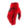 100 Percent Ridecamp Long Finger Gloves - Red -CycloPro Shop 10018 003