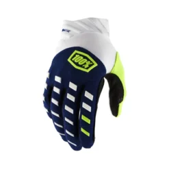100 Percent Airmatic Long Finger Gloves - Navy/White -CycloPro Shop 10028 375