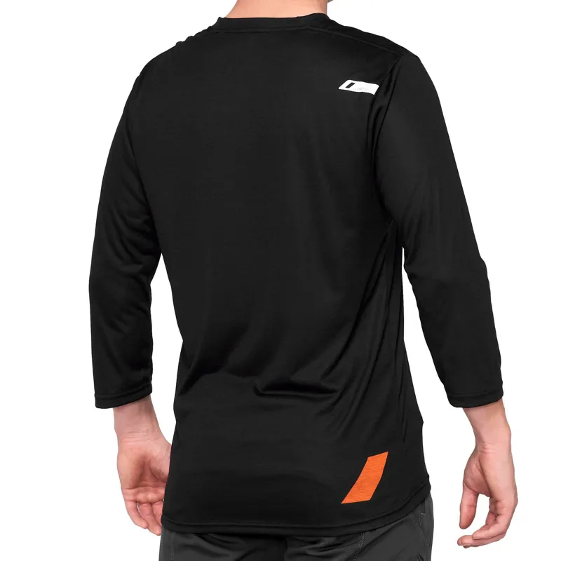 100 Percent Airmatic 3/4 Sleeved Jersey - Black/Orange 5 100 Percent Airmatic 3/4 Sleeved Jersey - Black/Orange - Image 3