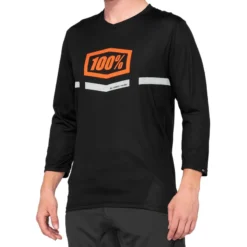 100 Percent Airmatic 3/4 Sleeved Jersey - Black/Orange