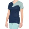 100 Percent Airmatic Womens Short Sleeve Jersey - Navy/Seafoam 2 100 Percent Airmatic Womens Short Sleeve Jersey - Navy/Seafoam -CycloPro Shop 100AirmaticWJerseyNS