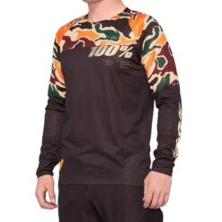 100 Percent R-Core Long Sleeve Jersey - Blue/Yellow -CycloPro Shop 100R CoreJerseyCamo