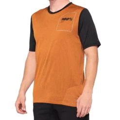 100 Percent Ridecamp Short Sleeve Jersey - Stone/Brick -CycloPro Shop 100RidecampJerseyTerra