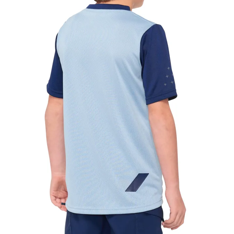 100 Percent Ridecamp Youth Short Sleeve Jersey - Light Slate/Navy 5 100 Percent Ridecamp Youth Short Sleeve Jersey - Light Slate/Navy - Image 3
