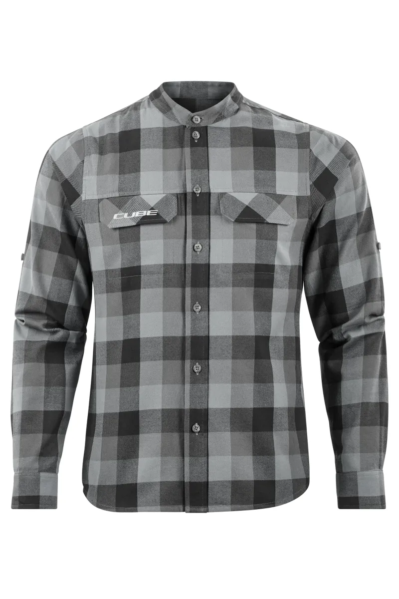 Cube Long Sleeve Work Shirt - Grey Check 7 Cube Long Sleeve Work Shirt - Grey Check - Image 5