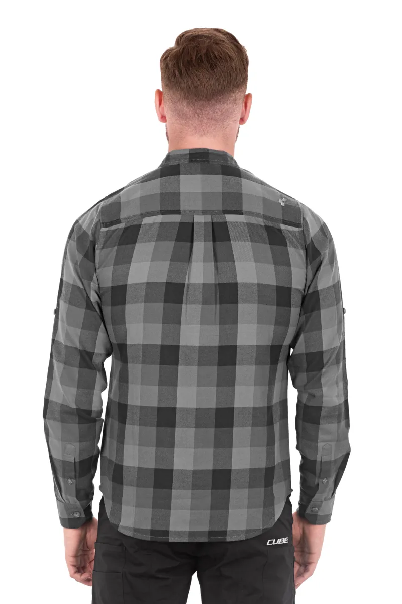 Cube Long Sleeve Work Shirt - Grey Check 6 Cube Long Sleeve Work Shirt - Grey Check - Image 4