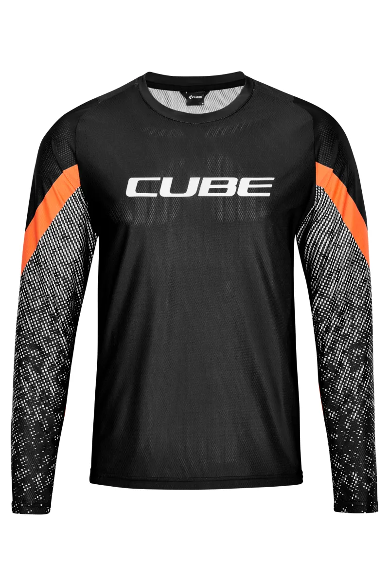 Cube Edge Round Neck Long Sleeve Jersey - Black/Orange 10 Cube Edge Round Neck Long Sleeve Jersey - Black/Orange - Image 8