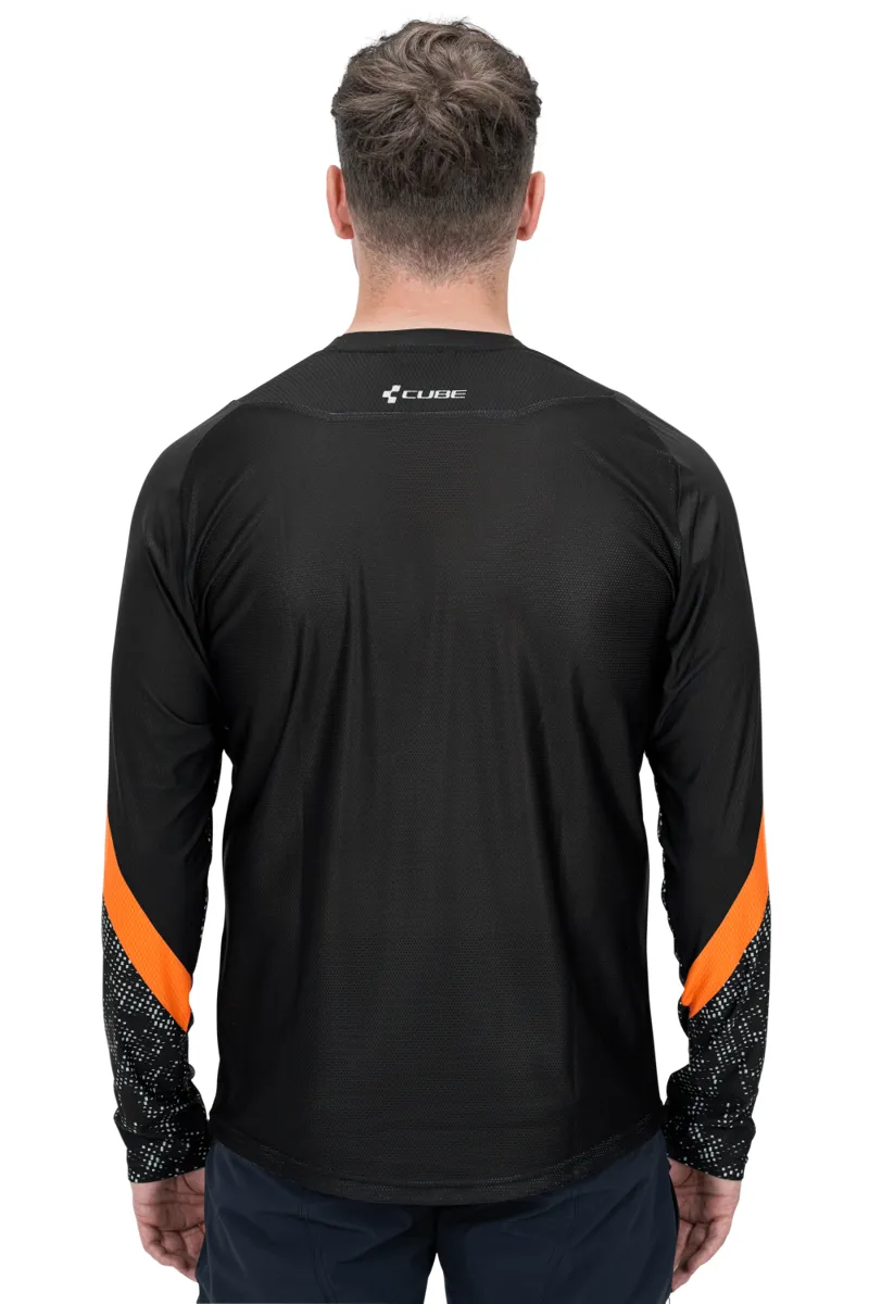 Cube Edge Round Neck Long Sleeve Jersey - Black/Orange 3 Cube Edge Round Neck Long Sleeve Jersey - Black/Orange