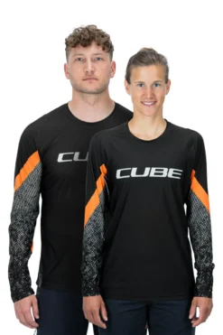 Cube Edge Round Neck Long Sleeve Jersey - Black/Orange 13 Cube Edge Round Neck Long Sleeve Jersey - Black/Orange -CycloPro Shop 11143 3