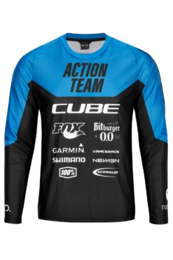 Cube Edge Round Neck Long Sleeve Jersey - Black/Orange 12 Cube Edge Round Neck Long Sleeve Jersey - Black/Orange -CycloPro Shop 11144 1 1