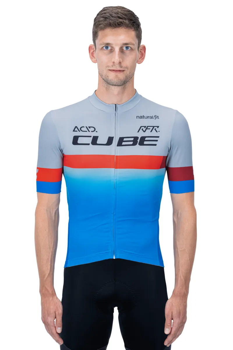 Cube Teamline Short Sleeve Jersey - Blue/Red/Grey 4 Cube Teamline Short Sleeve Jersey - Blue/Red/Grey - Image 2