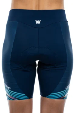 Cube Teamline Women's Lycra Shorts - Blue/Mint -CycloPro Shop 12207 3
