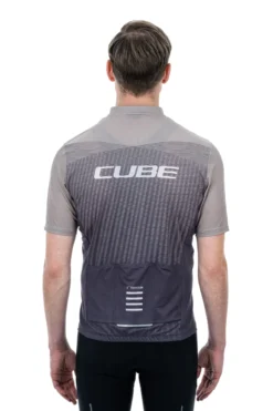 Cube ATX Full Zip Men's Short Sleeve Jersey - Beige/Grey -CycloPro Shop 12265 2