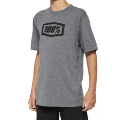 100 Percent Icon Youth Short Sleeve T-Shirt - Heather Grey -CycloPro Shop 20001 00008