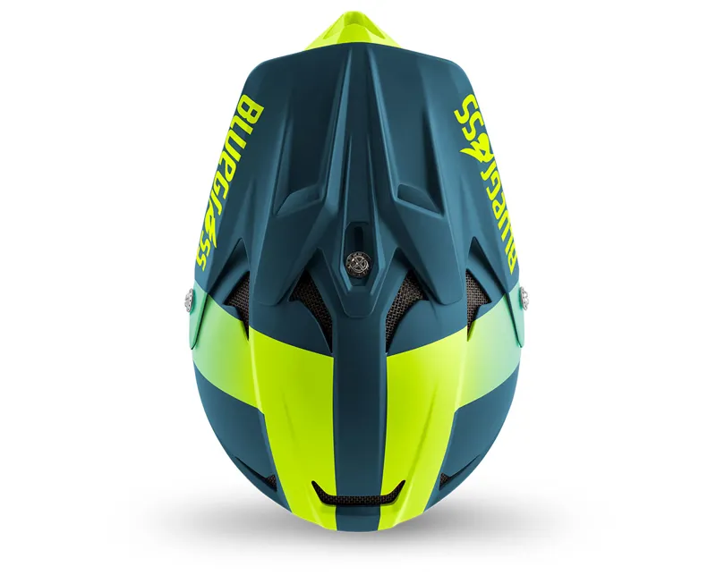 Bluegrass Intox Full Face MTB Helmet - Petrol Blue/Fluro Yellow 5 Bluegrass Intox Full Face MTB Helmet - Petrol Blue/Fluro Yellow - Image 3