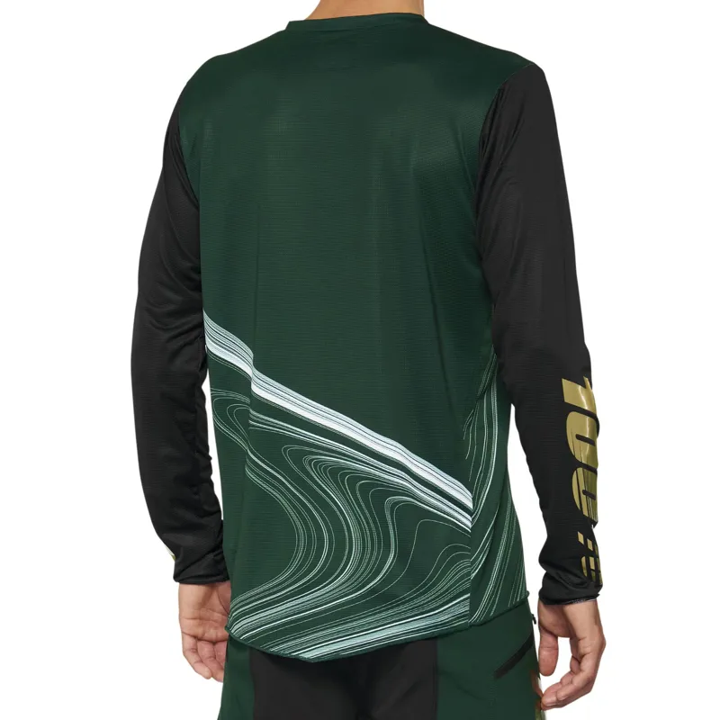 100 Percent R-Core X Limited Edition Men's Long Sleeve Jersey - Forest Green 3 100 Percent R-Core X Limited Edition Men's Long Sleeve Jersey - Forest Green