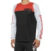 100 Percent R-Core Men's Long Sleeve Jersey - Black/Racer Red -CycloPro Shop 40005 00000
