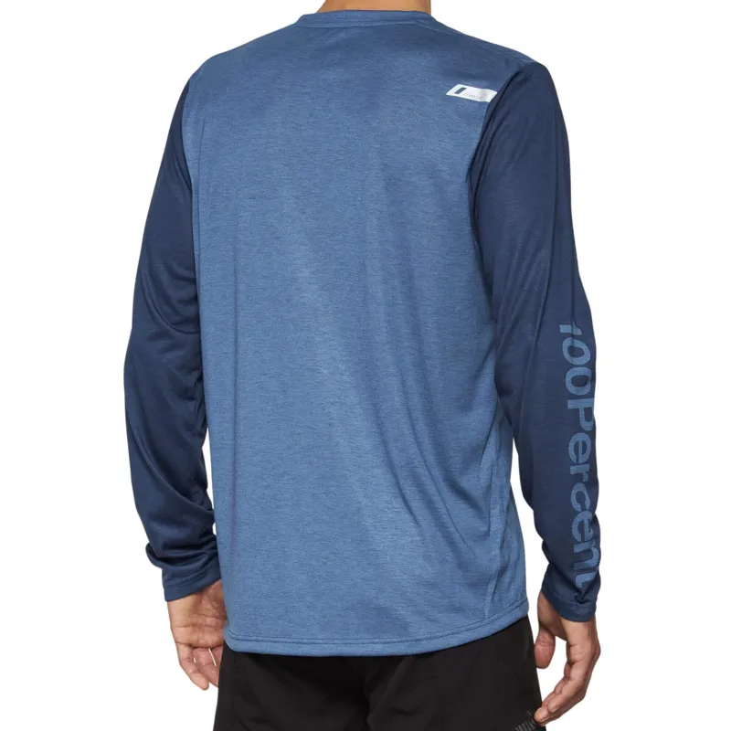 100 Percent Airmatic Men's Long Sleeve Jersey - Slate Blue 3 100 Percent Airmatic Men's Long Sleeve Jersey - Slate Blue