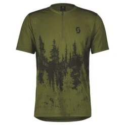 Scott Trail Flow Zip Men's Short Sleeve Jersey - Mineral Green/Aruba Green
