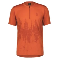 Scott Trail Flow Zip Men's Short Sleeve Jersey - Braze Orange -CycloPro Shop 4032317539