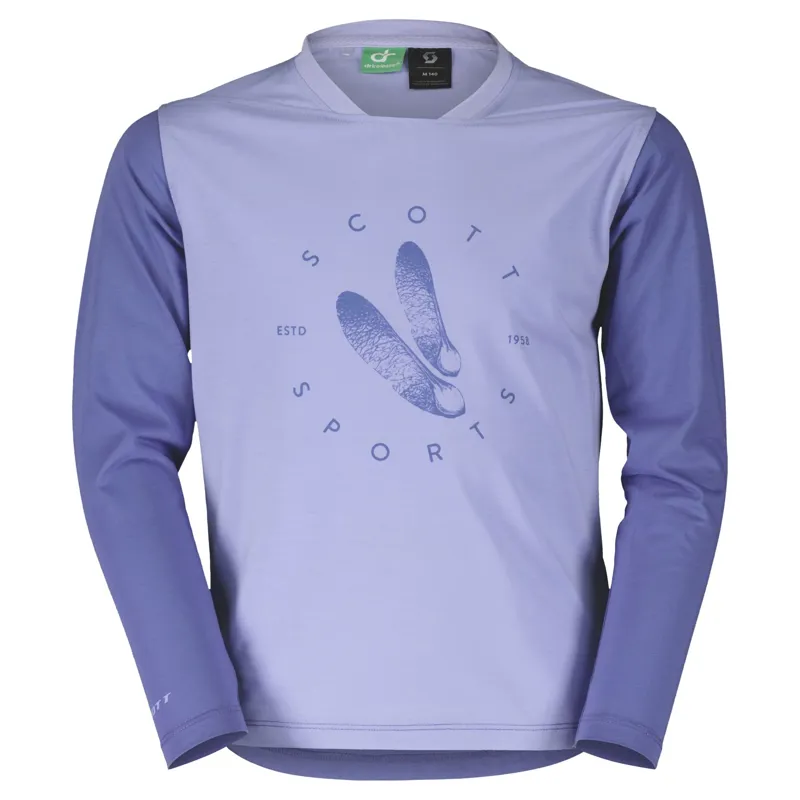 Scott Trail Flow 20 DRI Junior Long Sleeve Jersey - Moon Blue/Dream Blue 4 Scott Trail Flow 20 DRI Junior Long Sleeve Jersey - Moon Blue/Dream Blue - Image 2