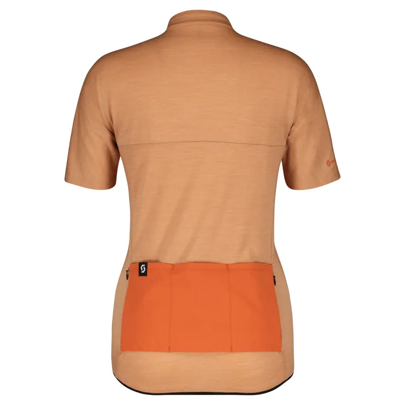 Scott Gravel Merino Women's Short Sleeve Jersey - Rose Beige/Braze Orange 6 Scott Gravel Merino Women's Short Sleeve Jersey - Rose Beige/Braze Orange - Image 4