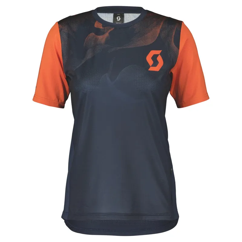 Scott Trail Vertic Women's Short Sleeve Jersey - Dark Blue/Braze Orange 5 Scott Trail Vertic Women's Short Sleeve Jersey - Dark Blue/Braze Orange - Image 3