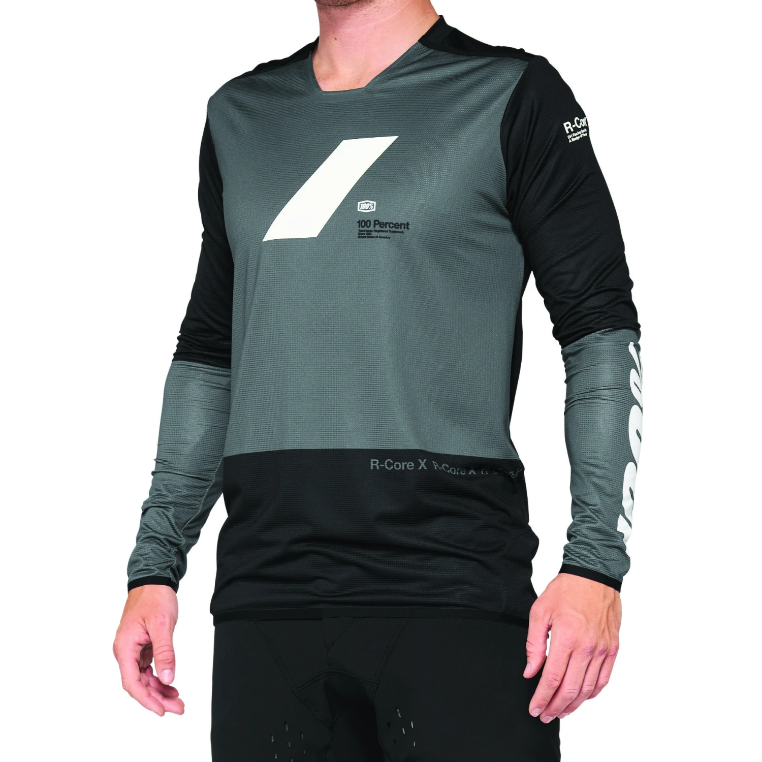 100 Percent R-Core X Long Sleeve Jersey - Vapor/Black 5 100 Percent R-Core X Long Sleeve Jersey - Vapor/Black - Image 3
