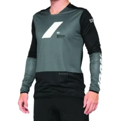 100 Percent R-Core X Long Sleeve Jersey - Charcoal/Black -CycloPro Shop 41002 052 1