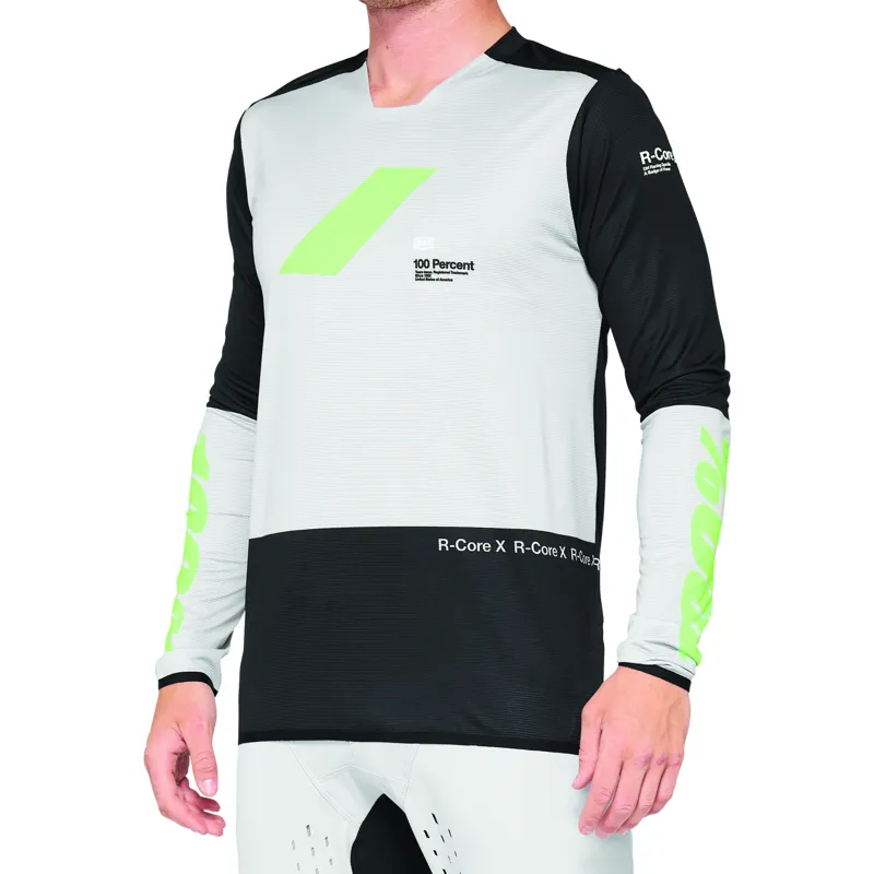 100 Percent R-Core X Long Sleeve Jersey - Vapor/Black 4 100 Percent R-Core X Long Sleeve Jersey - Vapor/Black - Image 2