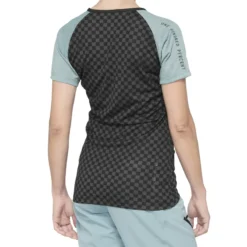 100 Percent Airmatic Womens Short Sleeve Jersey - Seafoam/Checkers 8 100 Percent Airmatic Womens Short Sleeve Jersey - Seafoam/Checkers -CycloPro Shop 44306 434 2