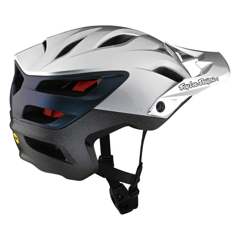 Troy Lee Designs A3 MIPS MTB Helmet - Uno - Silver/Electro 5 Troy Lee Designs A3 MIPS MTB Helmet - Uno - Silver/Electro - Image 3