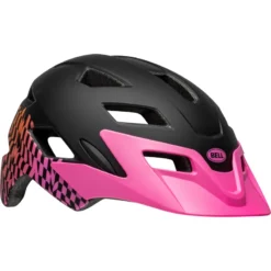 Bell Sidetrack Child Helmet - 47-54cm - Wavy Checks/Matte Pink -CycloPro Shop BEH71584915