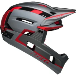 Bell Super Air R MIPS Full Face Helmet - Matt Grey/Red -CycloPro Shop BEHSUPAIRRMATGRYRED 1