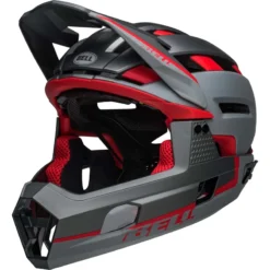 Bell Super Air R MIPS Full Face Helmet - Matt Grey/Red -CycloPro Shop BEHSUPAIRRMATGRYRED 6