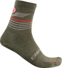 Castelli Lancio 15 Socks - Military Green -CycloPro Shop CS19563GRN