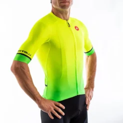 Castelli Aero Race 6.0 Short Sleeve Jersey - Yellow Fluo/Green Fluo -CycloPro Shop CS20011YELFluoGRNFluo 4