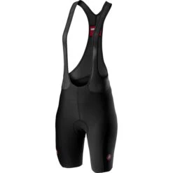 Castelli Velocissima 2 Womens Bibshorts - Black/Pink Fluo -CycloPro Shop CS20059BLKRED 1