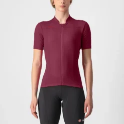 Castelli Anima 3 Women's Short Sleeve Jersey - Bordeaux/Red