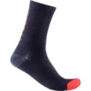 Castelli Bandito Wool 18 Men's Socks - Savile Blue/Red -CycloPro Shop CS20540SavileBLURED
