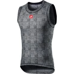Castelli Pro Mesh Mens Sleeveless Base Layer - Bark Green/Fiery Red