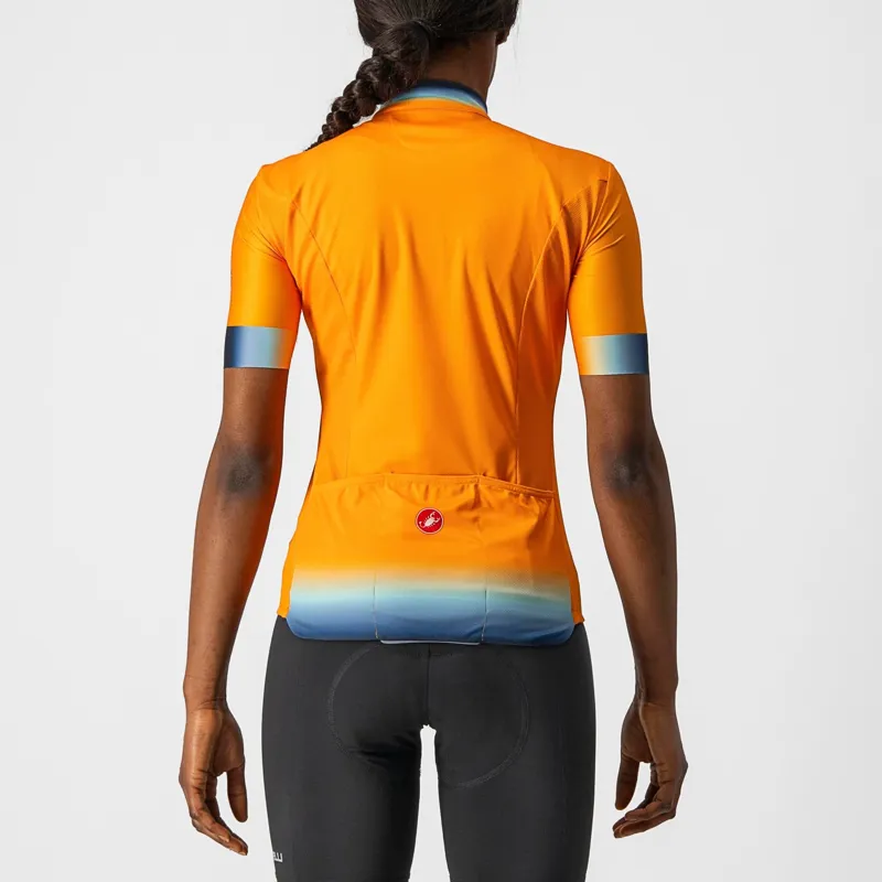 Castelli Gradient Women's Short Sleeve Jersey - Pop Orange 5 Castelli Gradient Women's Short Sleeve Jersey - Pop Orange - Image 3