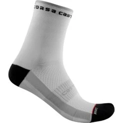 Castelli Rosso Corsa 11 Women's Socks - Steel Blue/Brilliant Pink -CycloPro Shop CS21062BlackWhite 2
