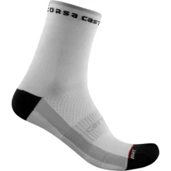 Castelli Rosso Corsa 11 Women's Socks - Skylight/Pop Orange -CycloPro Shop CS21062BlackWhite