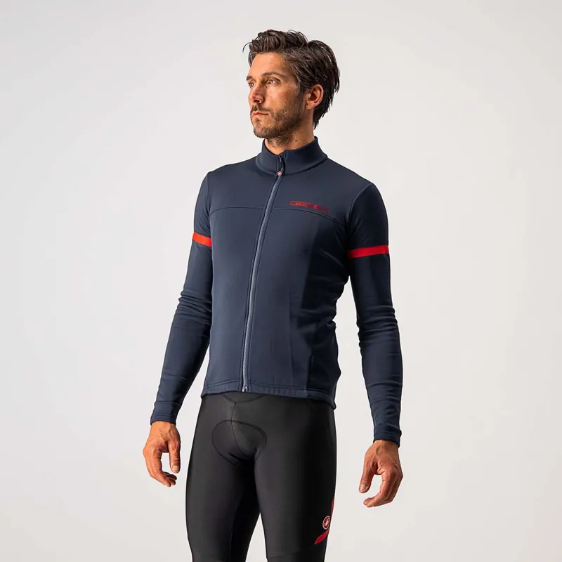 Castelli Fondo 2 Men's Long Sleeve Jersey - Savile Blue/Red Reflex 5 Castelli Fondo 2 Men's Long Sleeve Jersey - Savile Blue/Red Reflex - Image 3