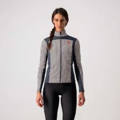 Castelli Sfida 2 Women's Long Sleeve Jersey - Black/White -CycloPro Shop CS21530SoftPNKBlu