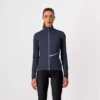 Castelli Go Women's Windproof Jacket - Dark Steel Blue/Soft Pink -CycloPro Shop CS21540BluSoftPNK